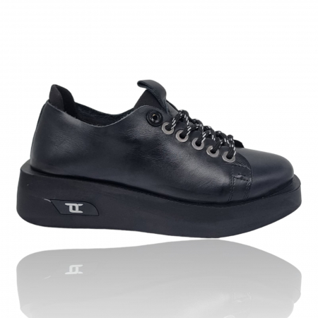 Femei - Pantofi Damă Casual Confort Din Piele Negru 5108
