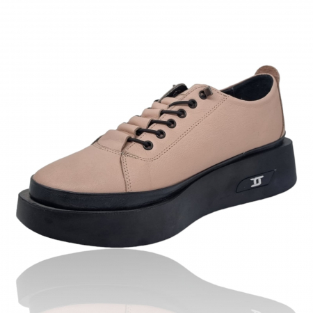 Pantofi Damă Casual Confort Din Piele Naturala Pudra 5109 [1]
