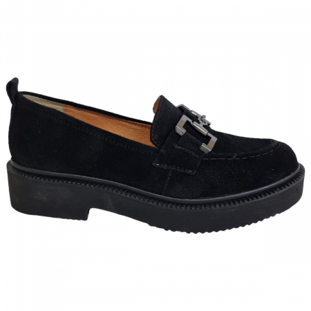 Femei - Pantofi Damă Casual Confort Din Piele Negru 5119