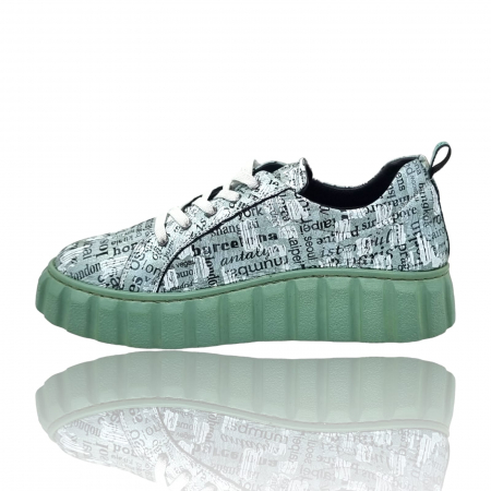 Pantofi Damă Casual Confort Din Piele Verde 5114 [1]