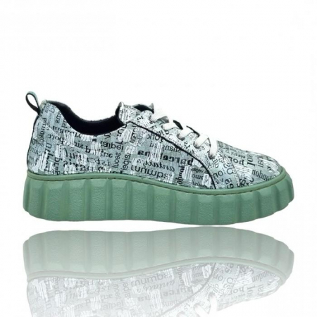 Femei - Pantofi Damă Casual Confort Din Piele Verde 5114