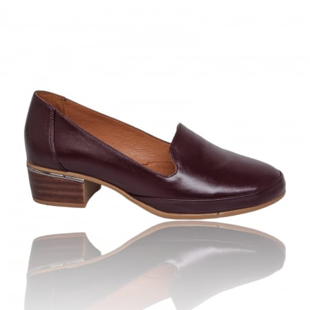 Pantofi Eleganti Pentru Femei - Pantofi Damă Casual Din Piele Naturală Bordo 5096