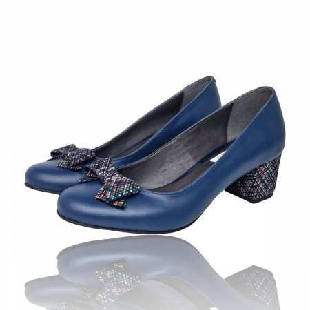 Pantofi Damă Eleganți Din Piele Naturală Blue 5068 [5]