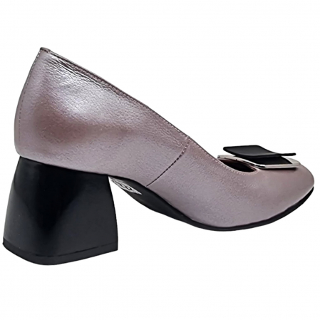 Pantofi Damă Eleganți Din Piele Naturală Gri Sidef 15095 [6]