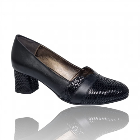 Pantofi cu Toc - Pantofi Damă Eleganți Din Piele Naturală Neagră 16029