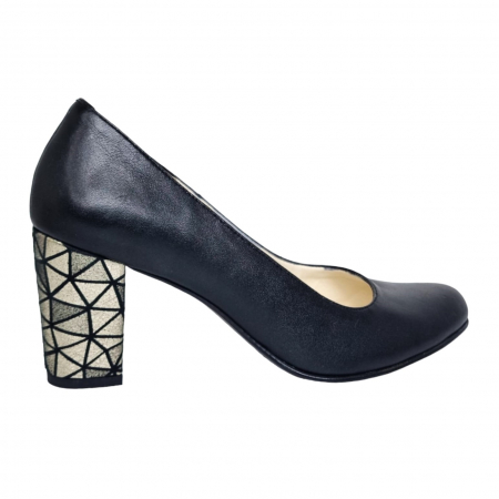 Pantofi Damă Eleganți Din Piele Naturală Neagră 16035 [4]