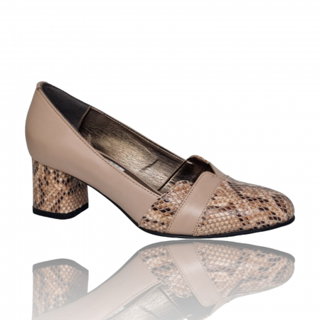 Pantofi Damă Eleganți Din Piele Naturală Nude Cr 16041 [10]