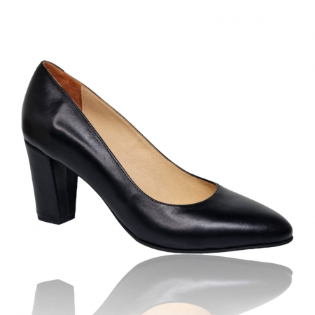 Pantofi cu Toc - Pantofi Damă Eleganți Din Piele Naturală Neagră 16186