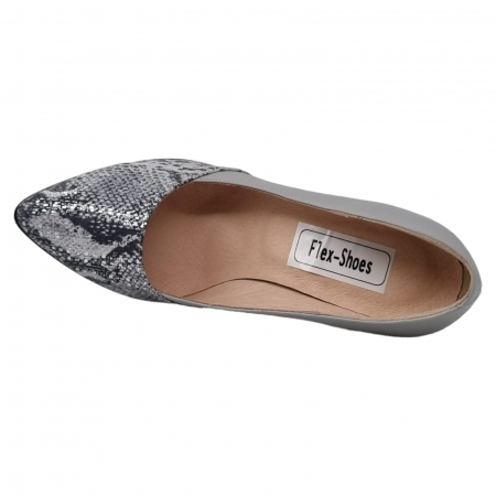 Pantofi Damă Eleganți Din Piele Naturală Gri 3227 [12]