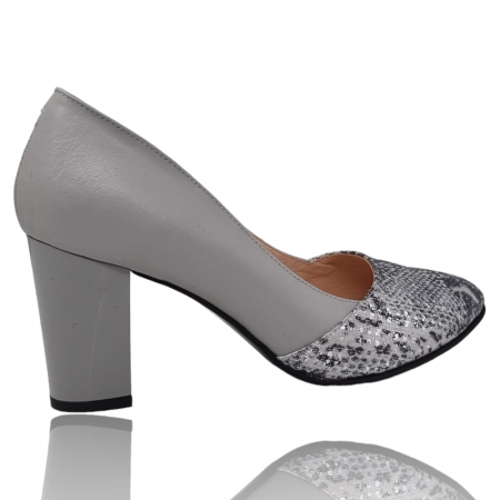 Pantofi Damă Eleganți Din Piele Naturală Gri 3227 [3]