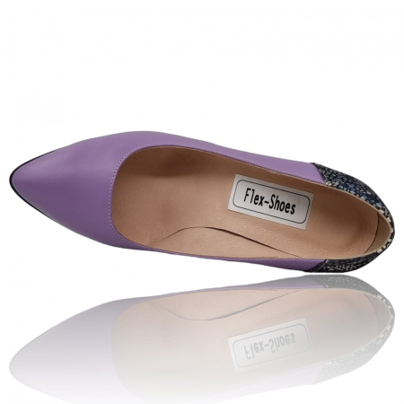 Pantofi Damă Eleganți Din Piele Naturală Lila 3235 [5]