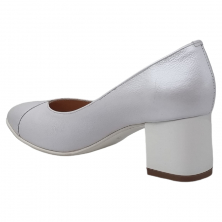 Pantofi Damă Eleganți Din Piele Naturală Albă 3241 [10]