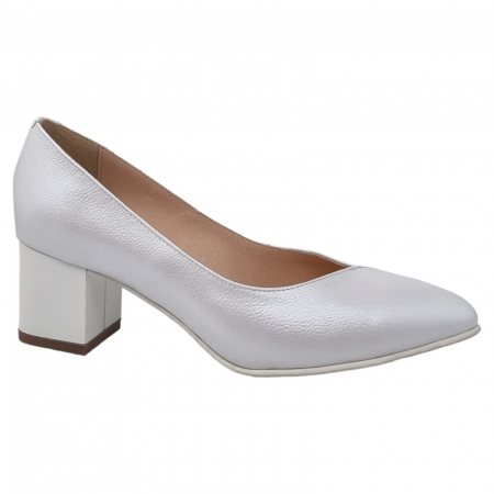 Pantofi Damă Eleganți Din Piele Naturală Albă 3241 [7]