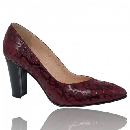 Pantofi Eleganti Pentru Femei - Pantofi Damă Eleganți Din Piele Naturală Bordo 3249