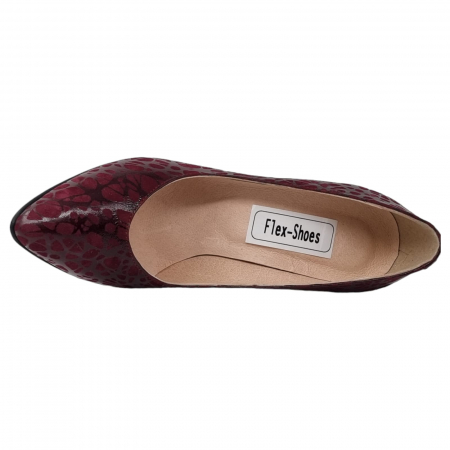 Pantofi Damă Eleganți Din Piele Naturală Bordo 3249 [11]