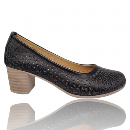 Femei - Pantofi Damă Casual Confort Din Piele Naturală Neagră 5272