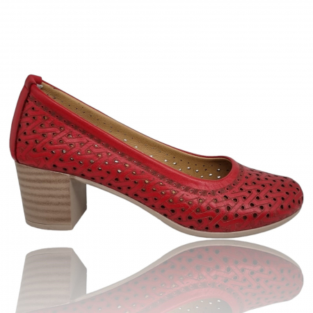 Pantofi Eleganti Pentru Femei - Pantofi Damă Casual Confort Din Piele Naturală Roșie 5273