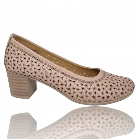 Pantofi Eleganti Pentru Femei - Pantofi Damă Casual Confort Din Piele Naturală Pudră 5276