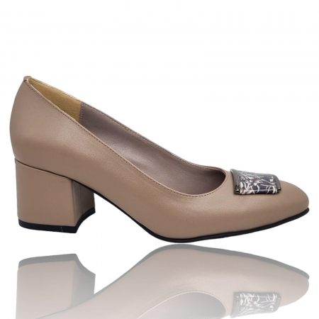 Pantofi Eleganti Pentru Femei - Pantofi Damă Eleganți Din Piele Naturală Cappuccino 3292