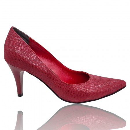 Pantofi Eleganti Pentru Femei - Pantofi Damă Eleganți Din Piele Naturală Roșie 3304