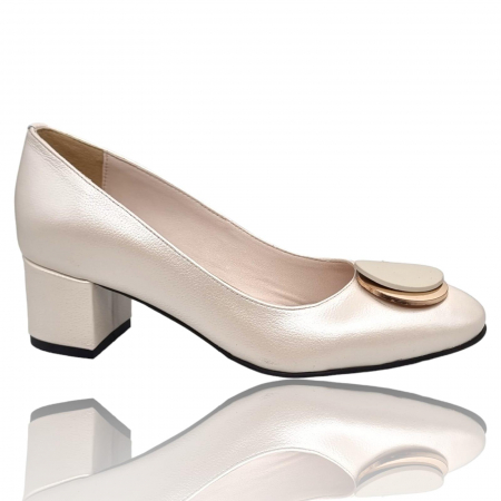 Pantofi Eleganti Pentru Femei - Pantofi Damă Eleganți Din Piele Naturală Bej 3308
