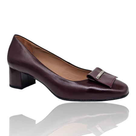 Pantofi Eleganti Pentru Femei - Pantofi Damă Eleganți Din Piele Naturală Bordo 3012