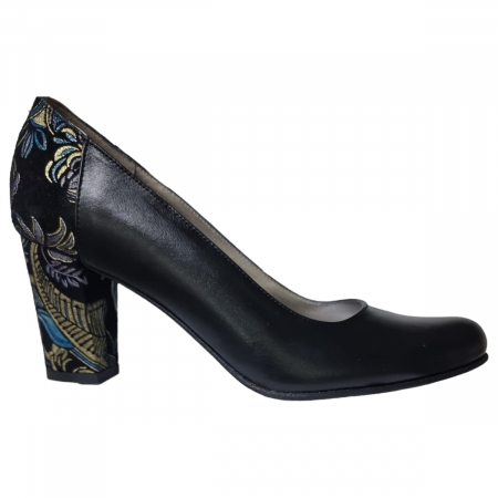 Pantofi Eleganti Pentru Femei - Pantofi Damă Eleganți Din Piele Naturală Neagră Regal 3139
