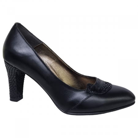 Pantofi Eleganti Pentru Femei - Pantofi Damă Eleganți Din Piele Naturală Neagră 3130