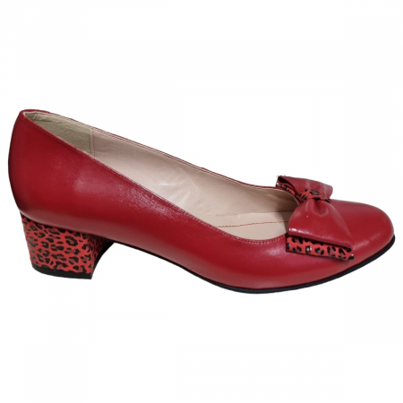 Pantofi Eleganti Pentru Femei - Pantofi Damă Eleganți Din Piele Naturală Rosie 3142