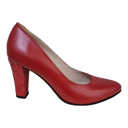 Pantofi Eleganti Pentru Femei - Pantofi Damă Eleganți Din Piele Naturală Rosu 3147