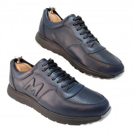 Pantofi Bărbați Sport Din Piele Naturală Blue 314 [1]