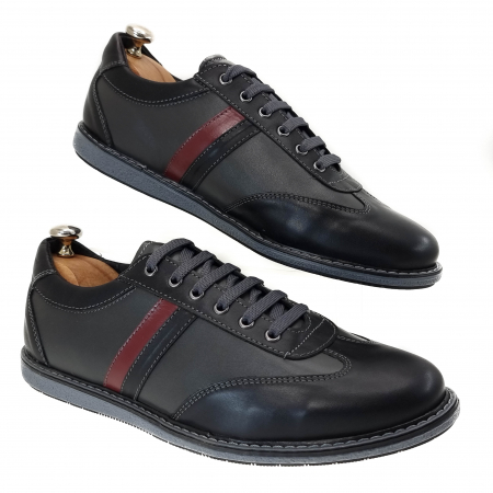 Pantofi Bărbați Sport Din Piele Naturală Neagră 3509 [2]