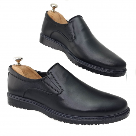 Pantofi Bărbați Casual Confort Din Piele Naturală Neagră 330 [1]