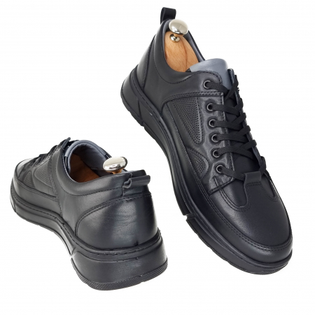 Pantofi Bărbați Sport Din Piele Naturală Neagră 370 [2]