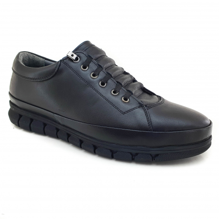 Pantofi Casual Pentru Barbati - Pantofi Bărbați Casual Din Piele Naturală Neagră 274