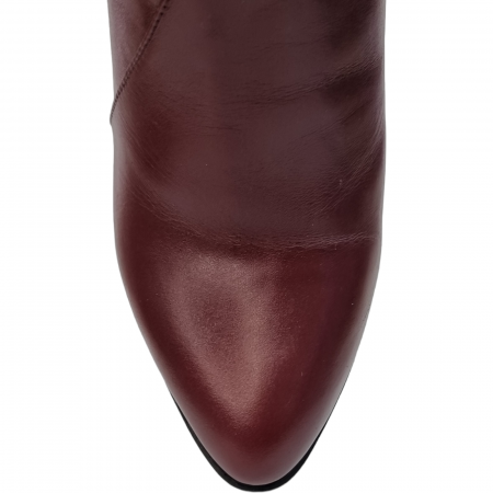 Ghete Damă Elegante Din Piele Naturală Bordo 9522 [2]