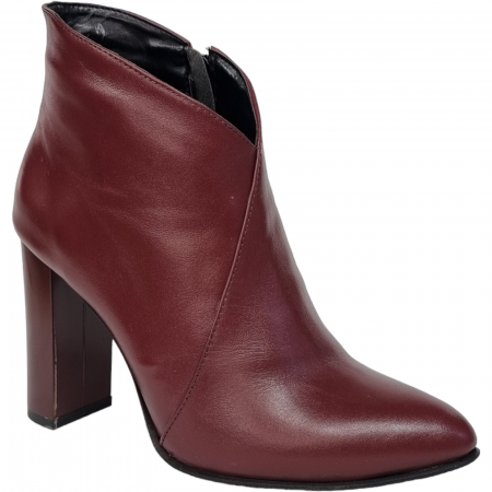 Ghete Elegante Pentru Femei - Ghete Damă Elegante Din Piele Naturală Bordo 9522