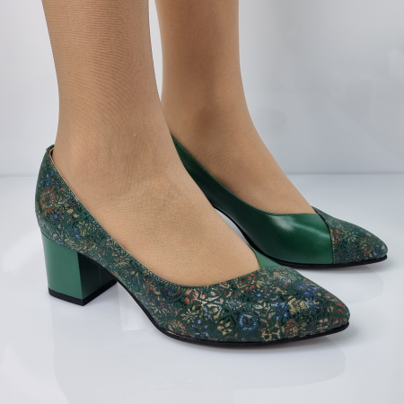 Pantofi Damă Eleganți Din Piele Naturală Verde 3084 [1]