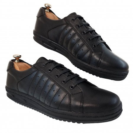 Pantofi Bărbați Sport Din Piele Naturală Neagră 528 [6]