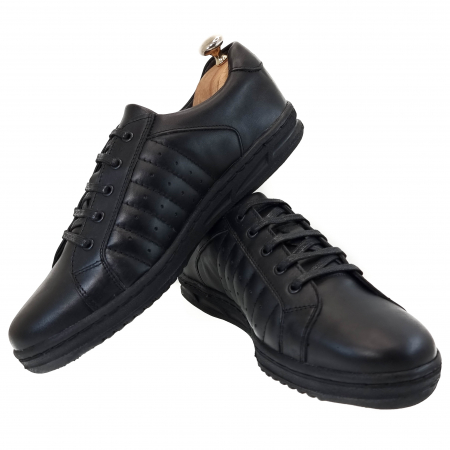 Pantofi Bărbați Sport Din Piele Naturală Neagră 528 [3]