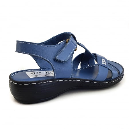Sandale Damă Casual Confort Din Piele Naturală Blue 6116 [2]