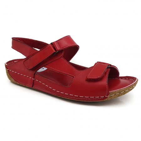 Toate Sandalele Pentru Femei - Sandale Damă Casual Confort Din Piele Naturală Roșie 6142