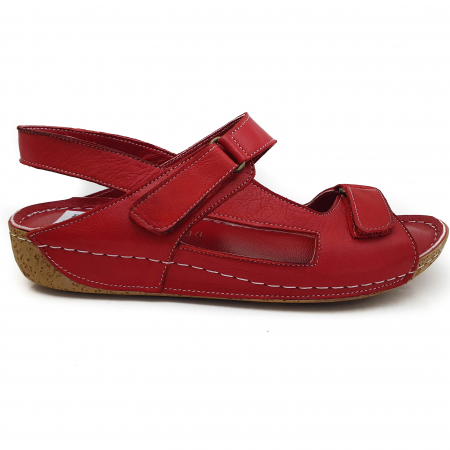 Sandale Damă Casual Confort Din Piele Naturală Roșie 6142 [1]