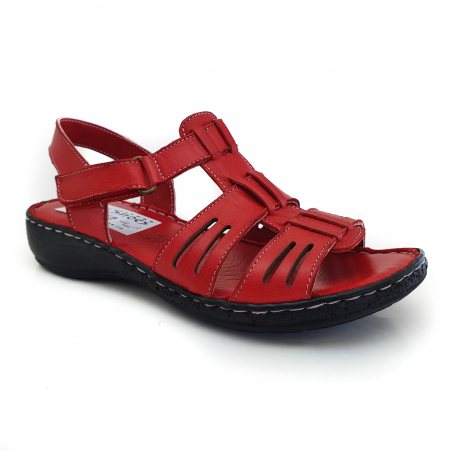 Sandale Damă Casual Confort Din Piele Naturală Roșie 6120 [1]