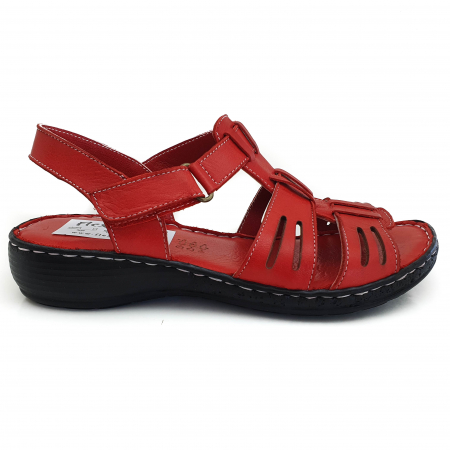 Sandale Damă Casual Confort Din Piele Naturală Roșie 6120 [4]