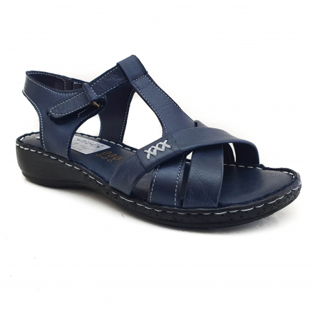 Sandale Casual Pentru Femei - Sandale Damă Casual Confort Din Piele Naturală Blue 6124