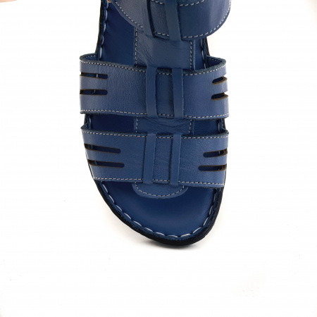 Sandale Damă Casual Confort Din Piele Naturală Blue 6133 [4]