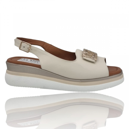 Sandale Casual Pentru Femei - Sandale Damă Casual Confort Din Piele Naturală Crem 6342