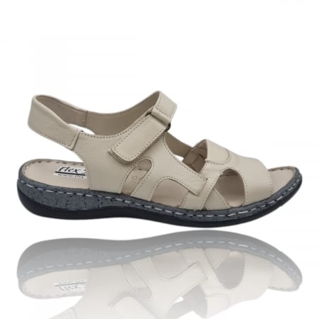 Sandale Casual Pentru Femei - Sandale Damă Casual Confort Din Piele Naturală Crem 6361