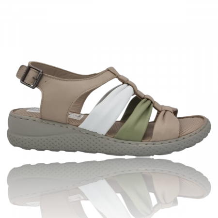 Sandale Casual Pentru Femei - Sandale Damă Casual Confort Din Piele Naturală Crem Color 6349